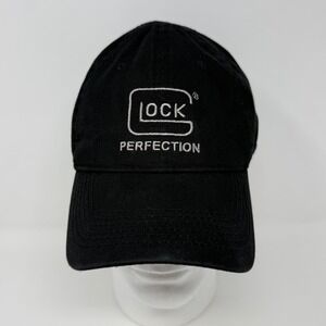 Glock Perfection Black Cotton Baseball Cap Adjustable Hat Embroidered Logo Mens